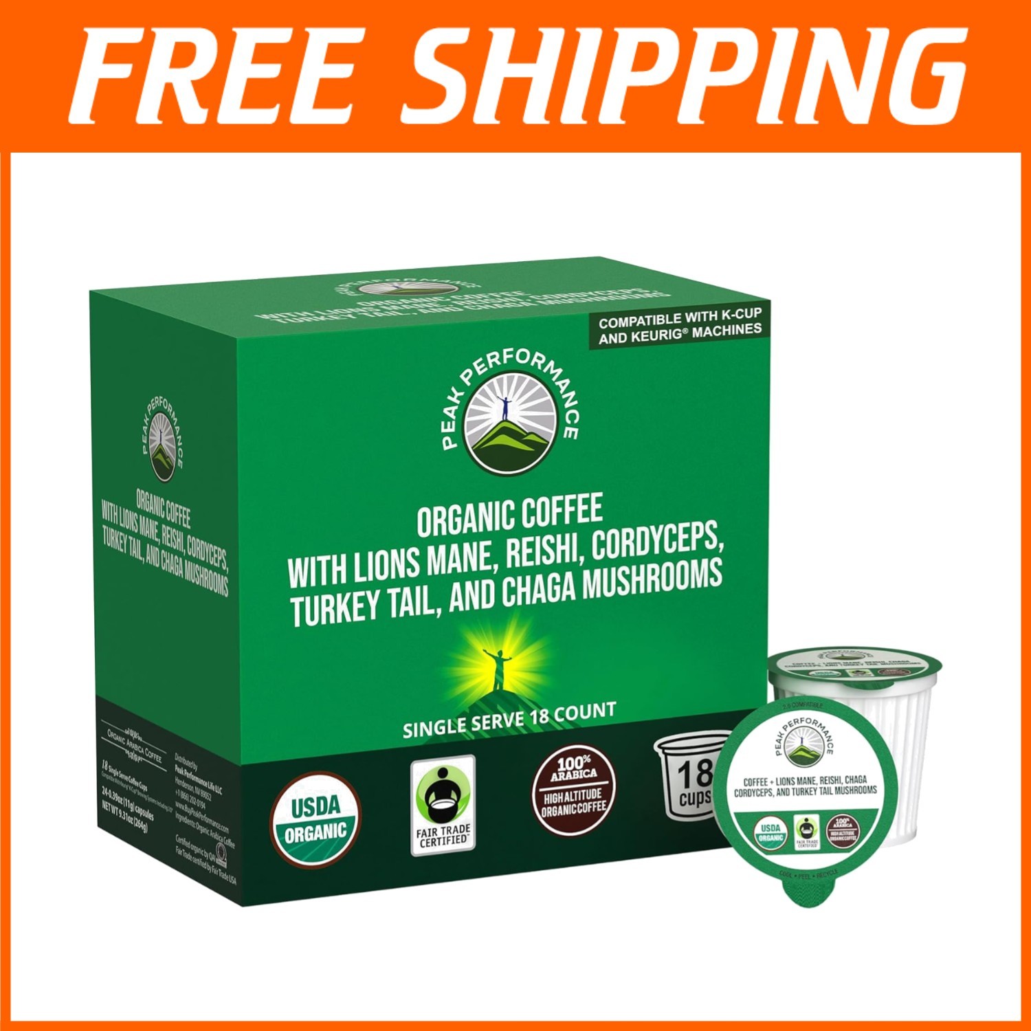 Organic Mushroom Coffee Pods with Lion's Mane & Chaga=