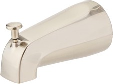 5 Inch Zinc Bath Tub Diverter Spout, 1/2 Inch IPS Pipe, Brushed Nickel, 15080