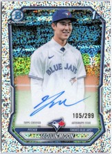 2026 Bowman #CPAMS Seojun Moon 105/299 1st Chrome Auto On-Card Speckle Refractor