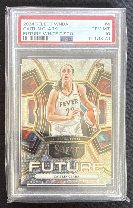 Panini Select WNBA 2024 Caitlin Clark Select Future White Disco /75 #4 PSA 10