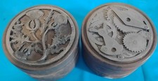 2x Vtg Pewter Metzke Round