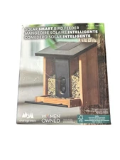 Evergreen Solar Smart Bird Feeder Cedar Wood 1080p HD Camera 1807218