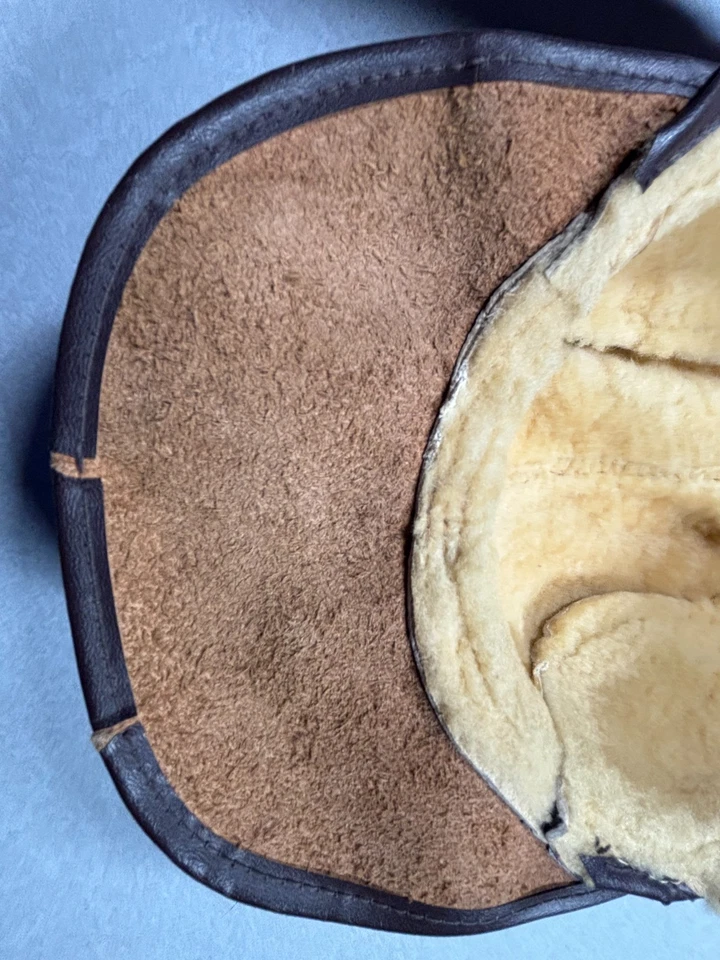 * WWII era USAAF Type B-2 Flying Cap Hat  Tagged Medium * & Named Veteran Photo - Image 4 of 4