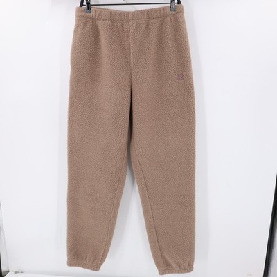 NWOT Undefeated Pants Men medium Beige Sherpa Fleece Sweatpants Jogger Warm Cozy