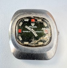 Reloj Automático Nivada Mustang 77 Cal 908 De Colección Para Hombre Esfera Roja Para Restaurar