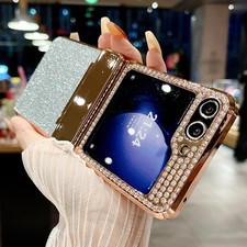 Phone Case For Samsung Galaxy Z Flip6 Flip5 4 3 Shockproof Glitter Diamond Cover