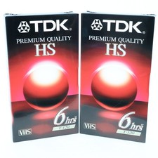 Lot of 2 - TDK T-120 HS 6 Hour Blank VHS Video Tapes Premium Quality SEALED New