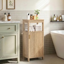 Bathroom Cabinet, Freestanding Bathroom Storage Cabinet with Door and Shelves,