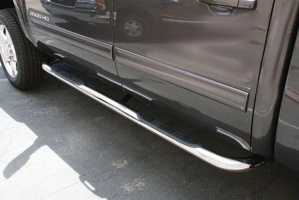 For Chevy Silverado 3500 Classic 07 Aries 3" Cab Length Polished Round Side Bars Foto 4 de 4