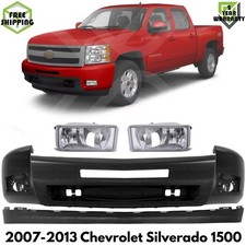 Front Bumper Kit With Fog Lights Set For 2007-2013 Chevrolet Silverado 1500