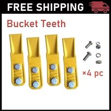 4PCS Bucket Teeth with Bolts Nuts for Mini Excavator Attachment Narrow Bucket US