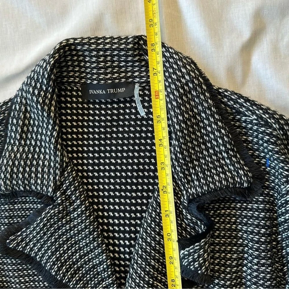 Abrigo para mujer Ivanka Trump primera dama blanco y negro pata de gallo - Nuevo con etiquetas Foto 2 de 4