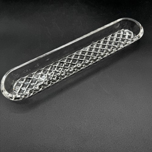 Vintage Clear Glass Celery Relish Dish 10” x 2.25” Oval Canoe Asparagus Tray - Picture 2 of 9