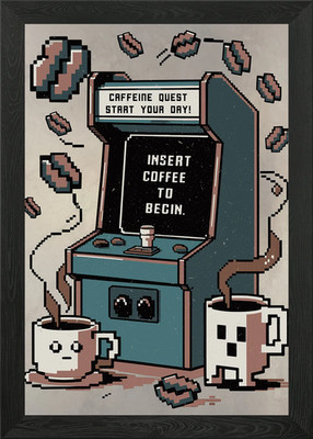 Kaffee angetrieben Spaß gerahmtes Wandbild Poster Leinwanddruck Bild