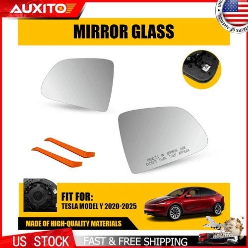 2PCS Heated Mirror Glass for Tesla Model Y 2020-2025 OE 149562500A 161588300A
