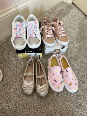 NWT LOT OF GIRLS 13 SHOES Keds, sneakers, Gold Dress Shoes, Summer Slip-on