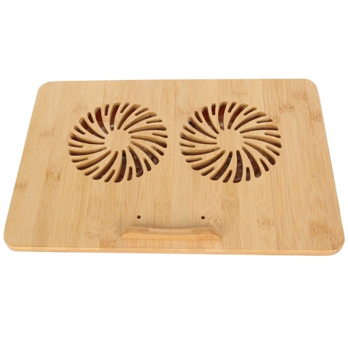 Bamboo Laptop Cooling Pad For Up To 17in Laptop Fast Cooling 2 Le-vels Adjust FY - Afbeelding 8 van 24