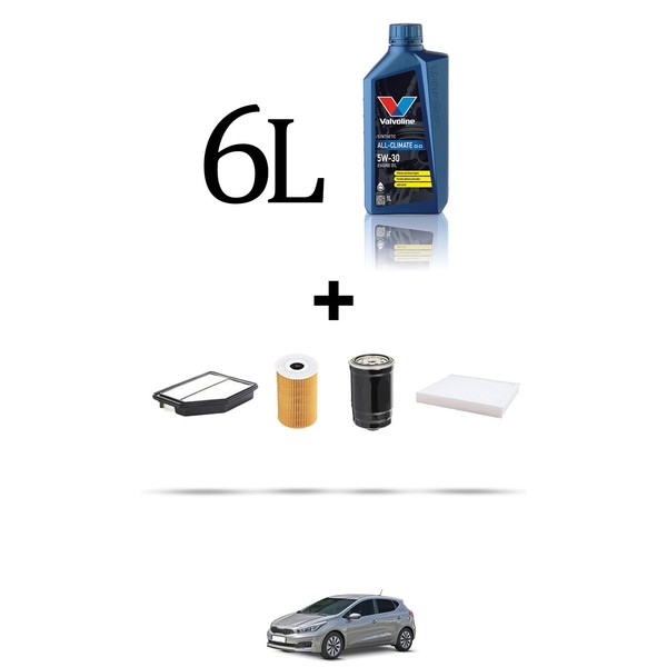 Hoffcar Wartungskit 4 Filter Und 6L ÖL FüR Kia Cee D II (Fd) 1.6 Crdi 94KW Ab-image