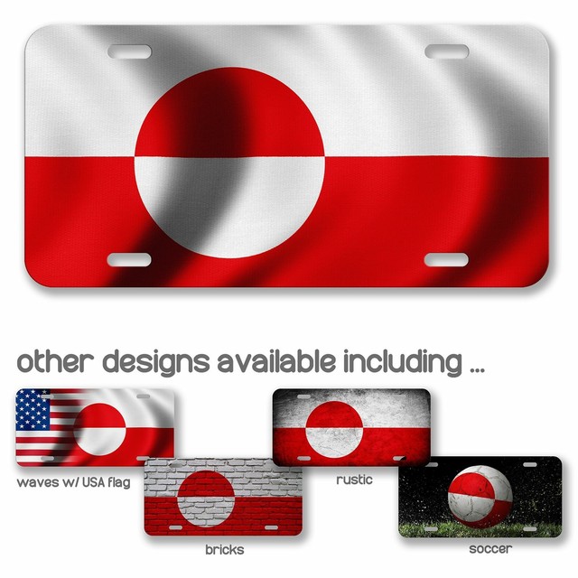 Aluminum License Plate Flag of Greenland (Greenlander) Many Options