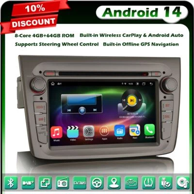 8-Cœurs 64GO Android 14 GPS Autoradio CarPlay pour Alfa Romeo Mito TNT BT DAB+CD - Photo 1/4
