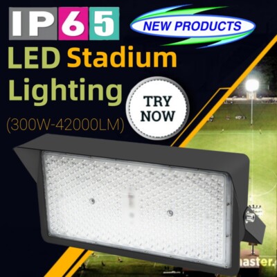 300W LED STADIUM FLOOD LIGHT - 4000K - 110-277V - 1500W Equal - 10Years Warranty
