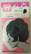 Vintage Hair Nets Nylon Non-Run Pack of 3 LT. Gray Unique old Items NICE
