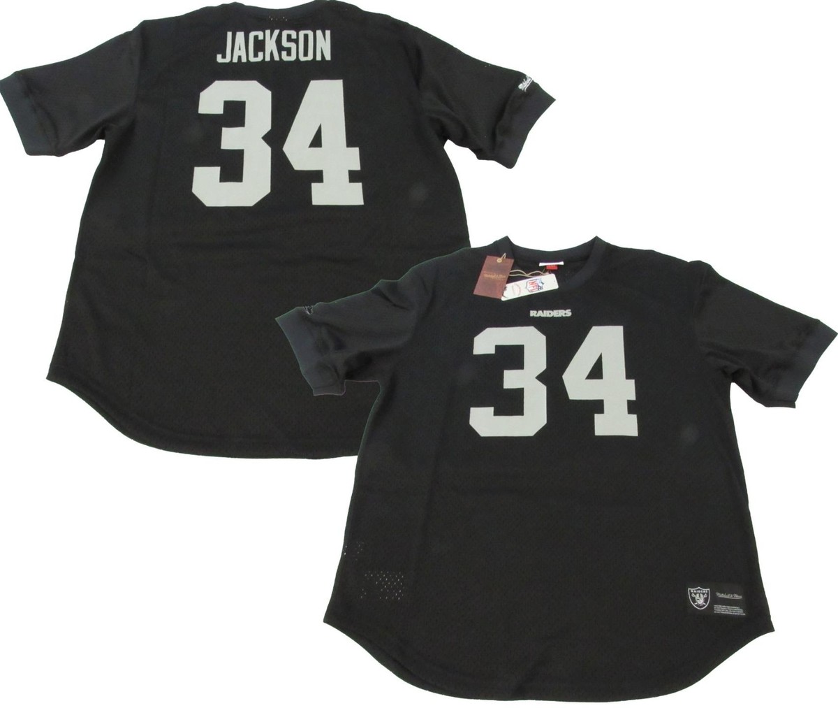 RAIDERS JACKSON 34番 ウニフォーム 黒 2XL New Bo Jackson #34 Oakland Raiders Mens Mitchell & Ness