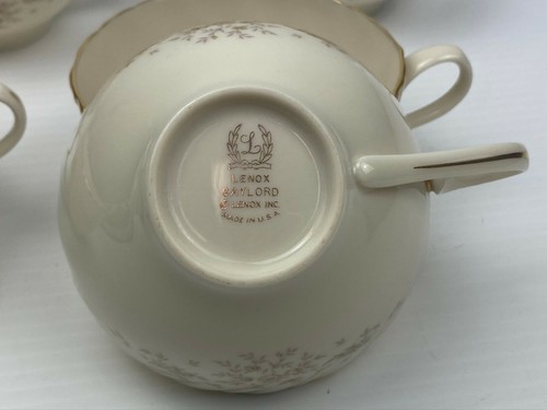LENOX Gaylord Teacups / 6 Cups Total / Made in U.S.A. / Gold Rim & Yellow Flower - Picture 8 of 8