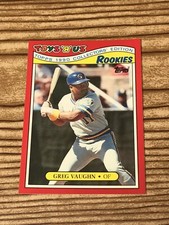 Milwaukee Brewers 1990 Topps Toys 'R' Us Rookies #27 Greg Vaughn Baseball Card
