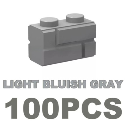 500x 1x2 LIGHT BLUISH GRAY Modified Masonry Profile Fit Bricks Wall 98283 Lot