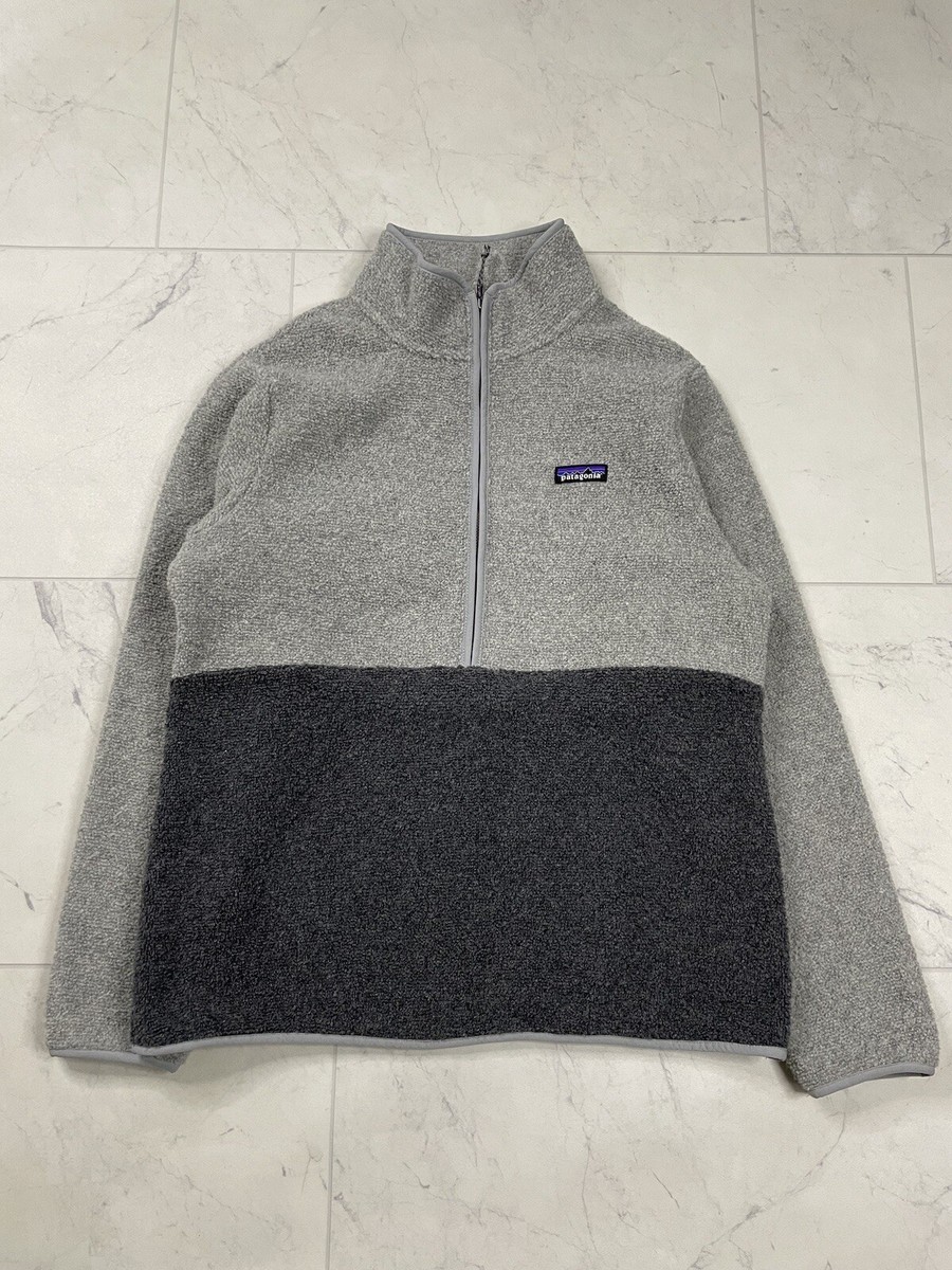 Patagonia Women's Large Reclaimed Fleece Jacket Gray Half Zip Wool