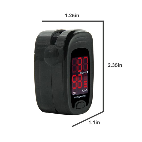 Monitor LED de oxígeno en sangre SpO2 oxímetro de pulso de dedo PR PI, FDA - Imagen 10 de 11