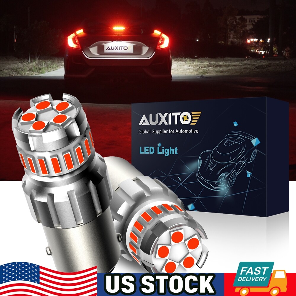 AUXITO 1157 LED Red Brake Tail Light Bulbs 2-Pack No Hyper Flash Bright Stop Parking Lights  
