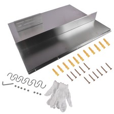 Range Backsplash w/ Shelf Hood Wall Shield Silver Splash Plate Storage