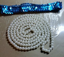 PERŁA SZTUCZNY NASZYJNIK KLAPKI KORALIKI KOSTIUM PRZEBRANIE AKCESORIA CHARLESTON