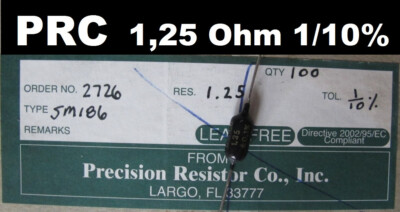SM186 3W Wire Wound Precision Power Resistor  Präzisionwiderstand 1,25Ohm 0,1%