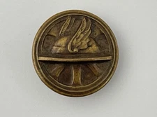 WWI Brass Wings Helmet Uniform Pin Button Insignia Military Army Collar Disk