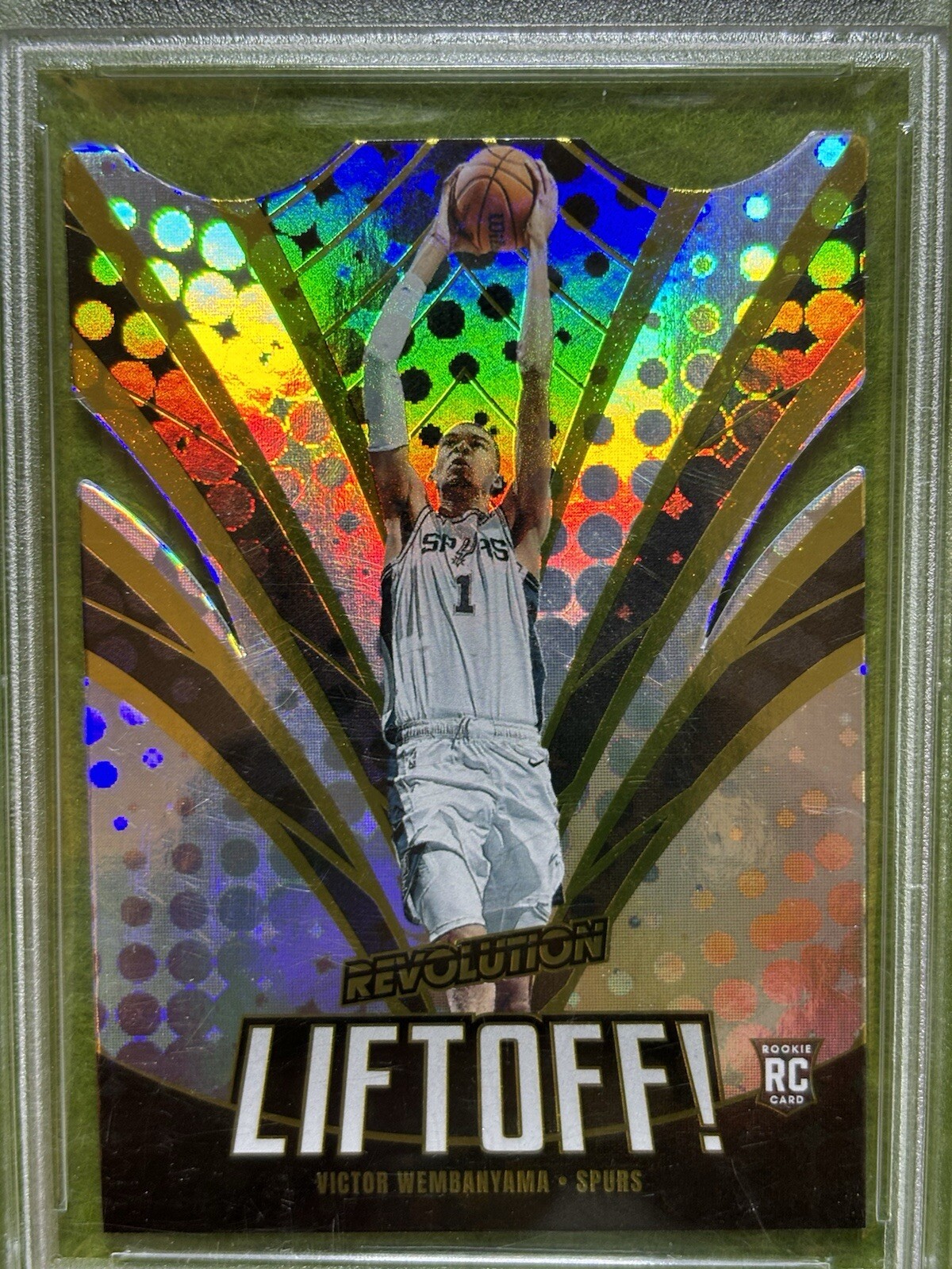 Victor Wembanyama DIE CUT PRIZM ROOKIE CARD PSA 9 SP 2023 Revolution LIFTOFF RC view 14
