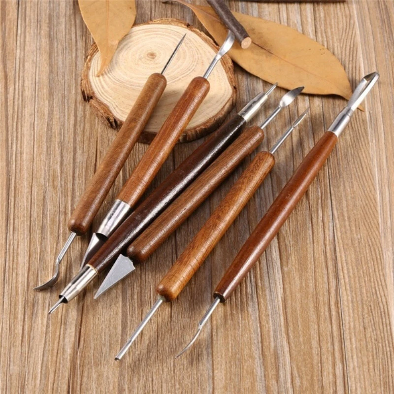 6Pcs Clay Sculpting Set Wax Carving Pottery Tools Shapers Polymer Modeling NEW - Image 4 of 4
