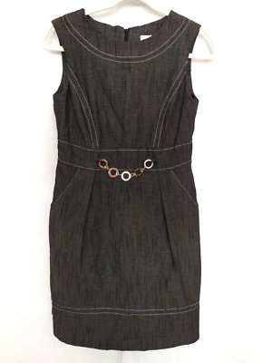 ＊ オーダー ＊ DressBarn Sleeveless Sheath Dress Round Neck Waist Chain Detail