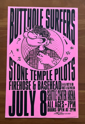 BUTTHOLE SURFERS / 特大ポスター Original 1993 Butthole Surfers Stone Temple Pilots Flyer
