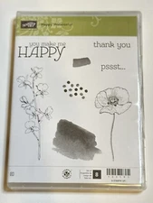 Stampin' Up HAPPY WATERCOLOR Stamp Set of 8 133191 Painting Drawing Flower