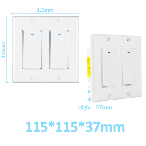 WIFI Smart Switch 2/3 Gang In-Wall Licht Fernbedienung Schalter für Alexa Google IFTTT - Bild 4 von 18