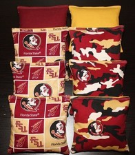 ALL Weather Cornhole Bean Bags made w FLORIDA STATE University SEMINOLES fabric