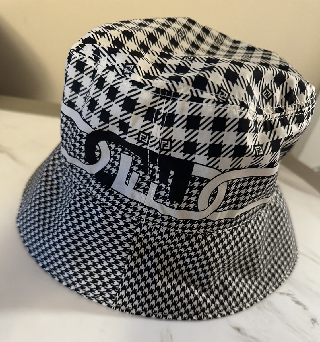 FENDI FF logo motif felt bucket hat Fendi - Logo-Jacquard Wool and Silk-Blend Felt Bucket Hat  main image 3