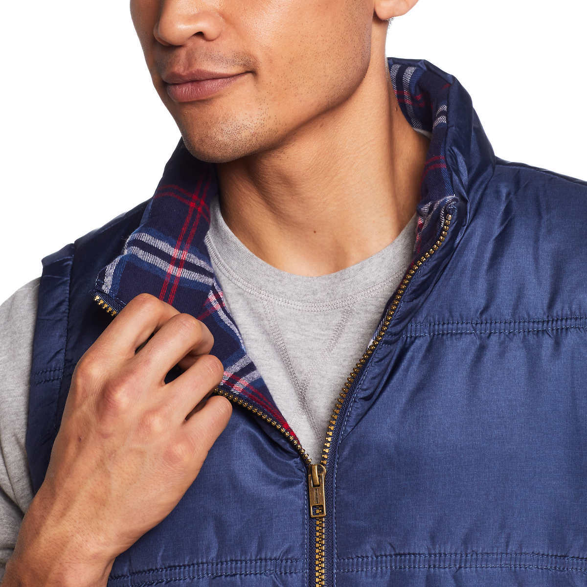 Weatherproof Vintage Men's Flannel Lined Puffer ZipFront Vest eBay