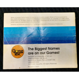 Wheel of Fortune Family Edition (NES) Manual (NO Game/Cover Art/Case)no Tracking