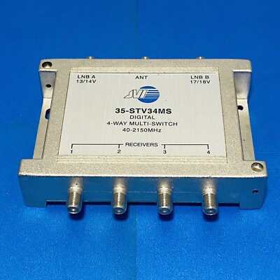 JVI 35-STV34MS  Digital 4 Way Multi-Switch 40-2150MHz TV CABLE SAT Splitter