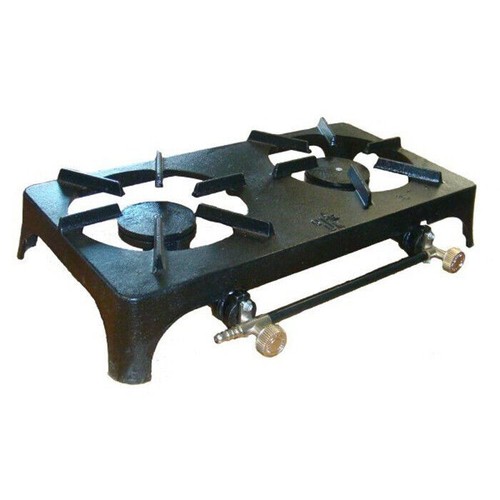 DOUBLE CAST IRON LPG PROPANE BUTANE BOILING TWIN RING OUTDOOR CAMPING GAS STOVE - Picture 4 of 4