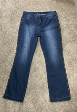 Tru Luxe Designer Jeans Slim Flare Stretch Mid Rise Size 33/16